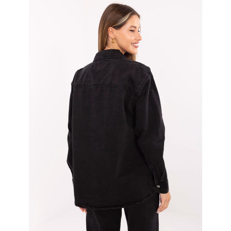 Čierna džínsová bunda s vreckami SUBLEVEL