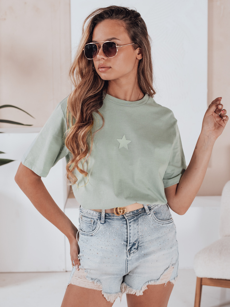 Női farmerrövidnadrág cirkóniákkal LIKE A STAR kék