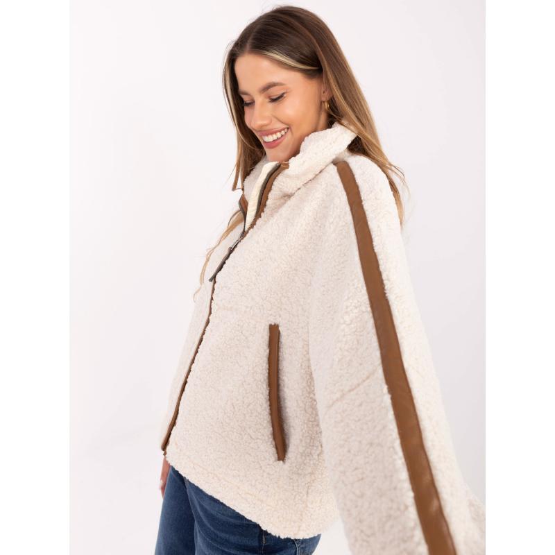 Svetlo béžová bunda s vysokým golierom SUBLEVEL