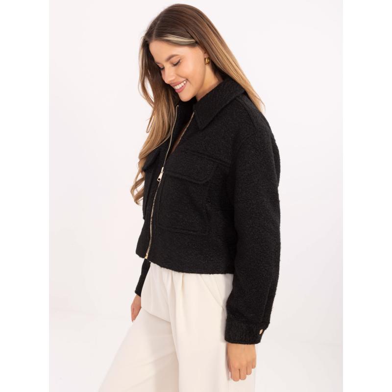 Čierna bouclé bunda SUBLEVEL