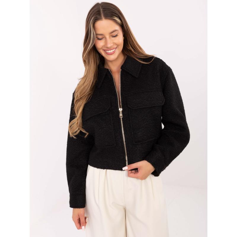 Čierna bouclé bunda SUBLEVEL