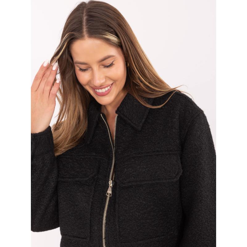Čierna bouclé bunda SUBLEVEL