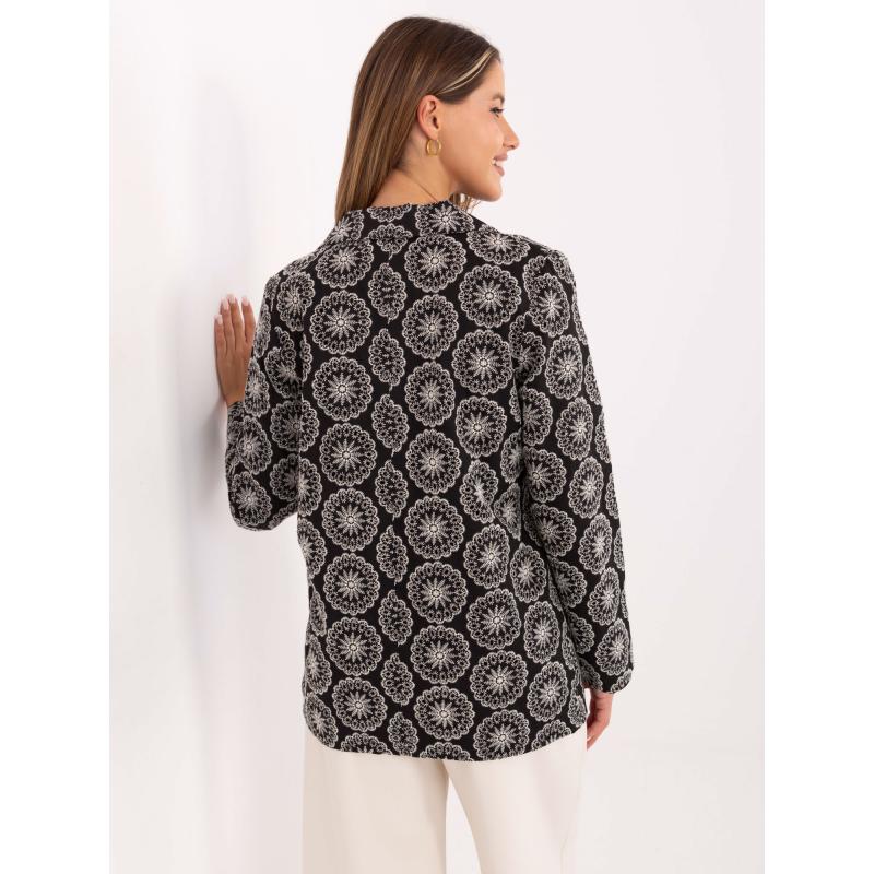 Čierna priehľadná bunda s vreckami