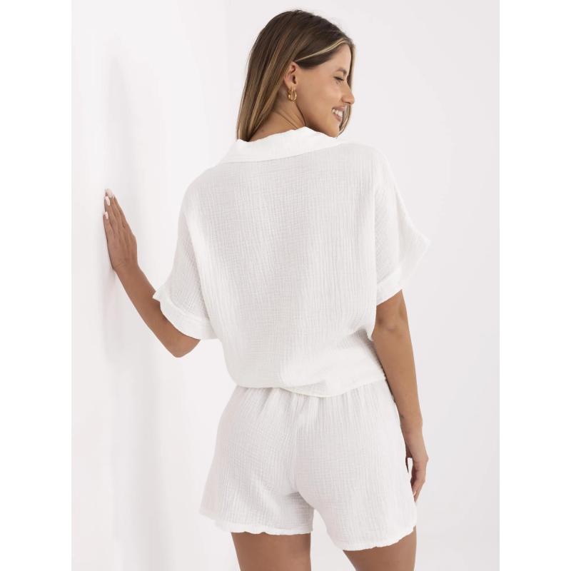 Bílé mušelínové šortky z bavlny