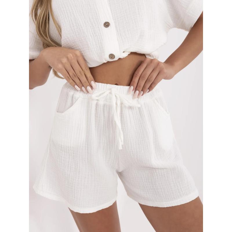 Bílé mušelínové šortky z bavlny
