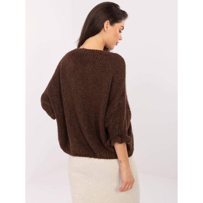 Hnědý kardigan s vázacími mašlemi