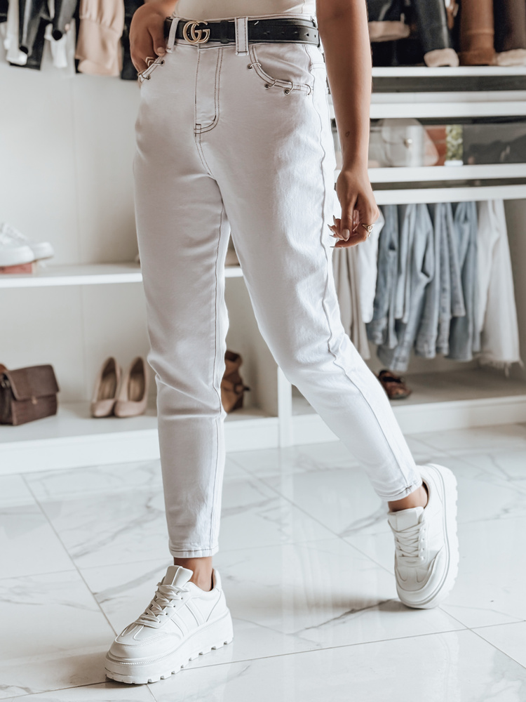 Dámske džínsy LIKEMELOO mom fit biele