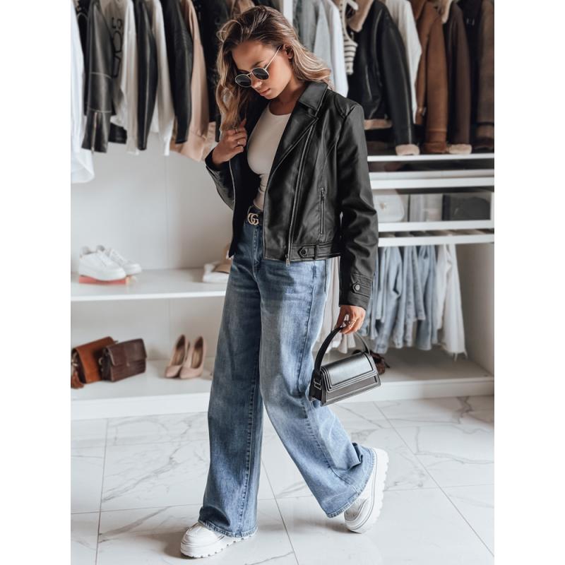 Dámská koženková bunda DARKGLORY ramoneska černá