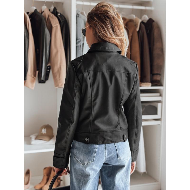 Dámská koženková bunda DARKGLORY ramoneska černá