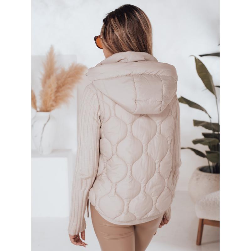 Dámska prešívaná vesta s kapucňou MISSVEST béžová