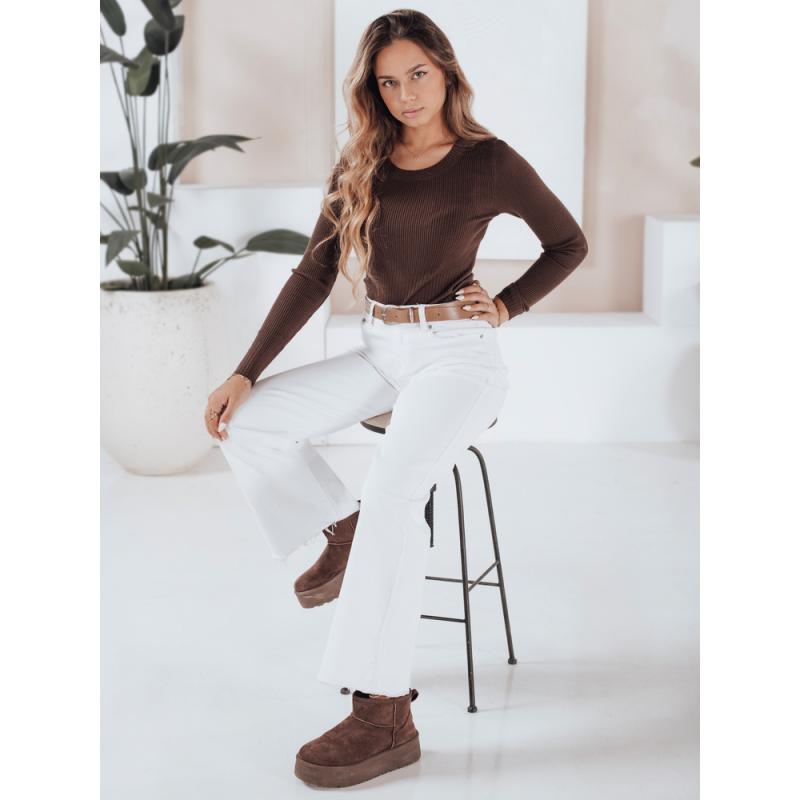 Dámský pruhovaný svetr NOLVIE hnědý