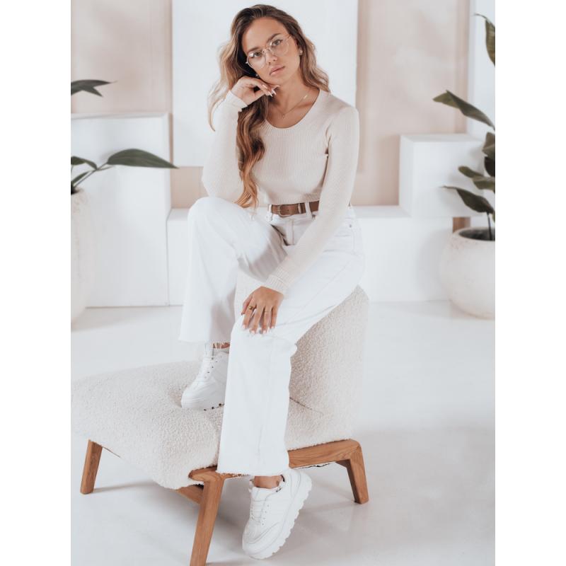 Dámský pruhovaný svetr NOLVIE ecru