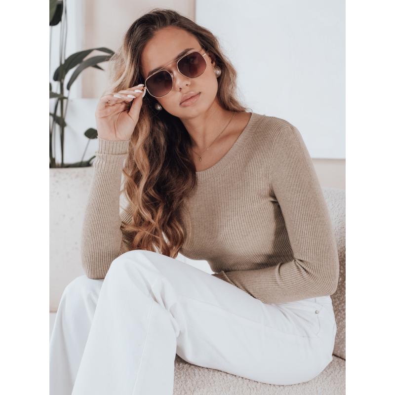 Dámský pruhovaný svetr NOLVIE béžový