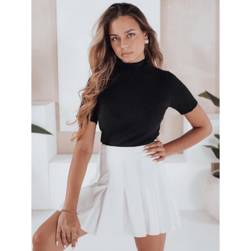 Dámský pruhovaný svetr s krátkým rukávem GIRLGLORY černý