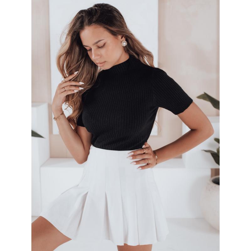 Dámský pruhovaný svetr s krátkým rukávem GIRLGLORY černý