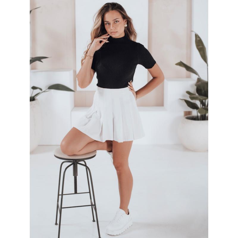 Dámský pruhovaný svetr s krátkým rukávem GIRLGLORY černý