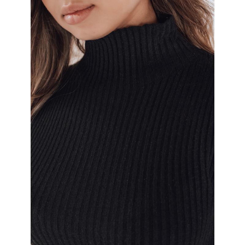 Dámský pruhovaný svetr s krátkým rukávem GIRLGLORY černý