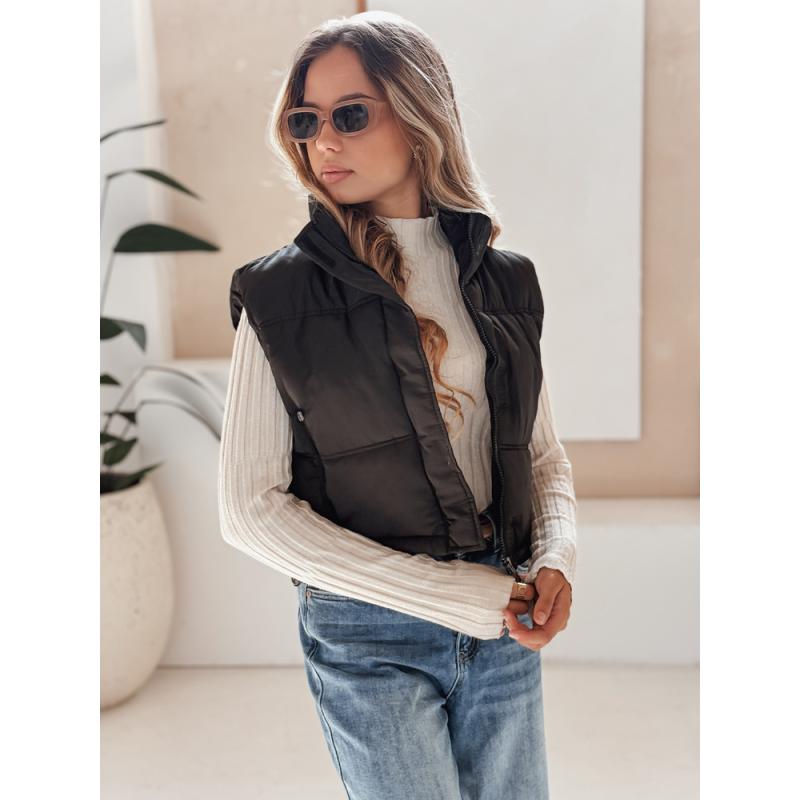 Női steppelt mellény fekete