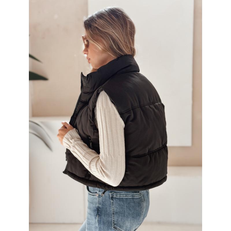 Női steppelt mellény fekete