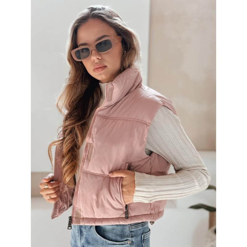 Női steppelt mellény rózsaszín