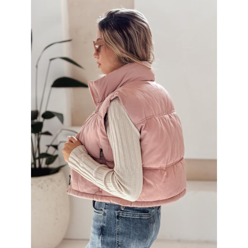 Női steppelt mellény rózsaszín