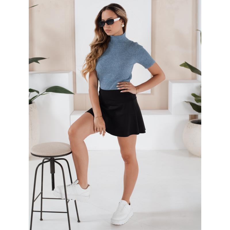 Dámský pruhovaný svetr s krátkými rukávy GIRLGLORY modrý