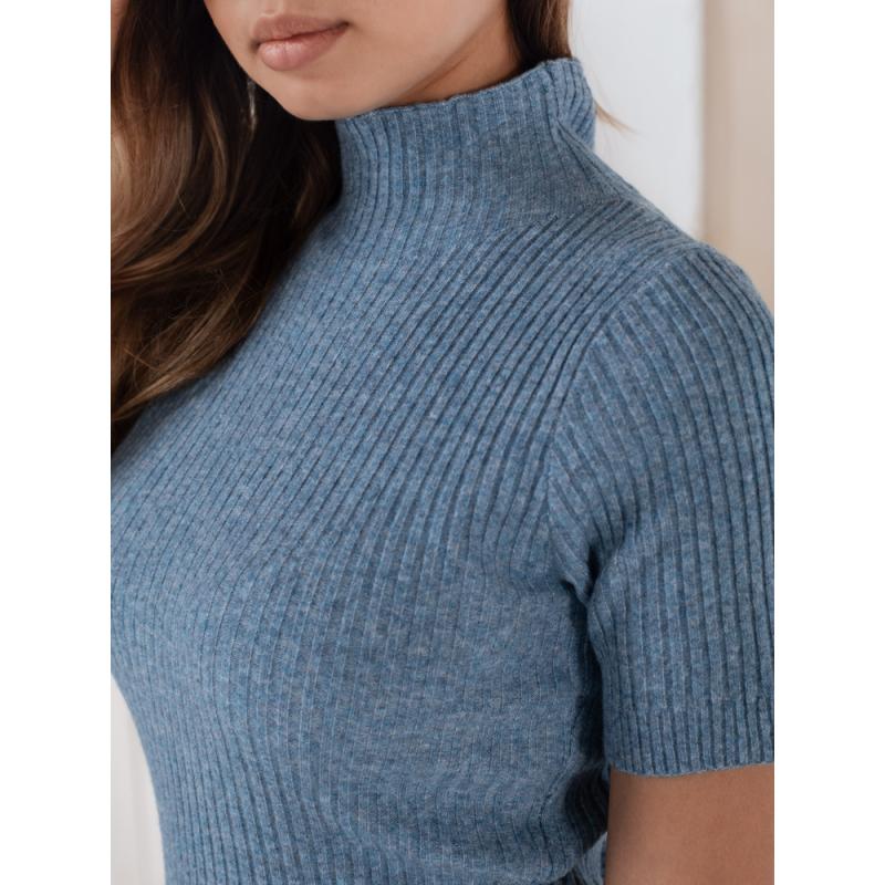 Dámský pruhovaný svetr s krátkými rukávy GIRLGLORY modrý