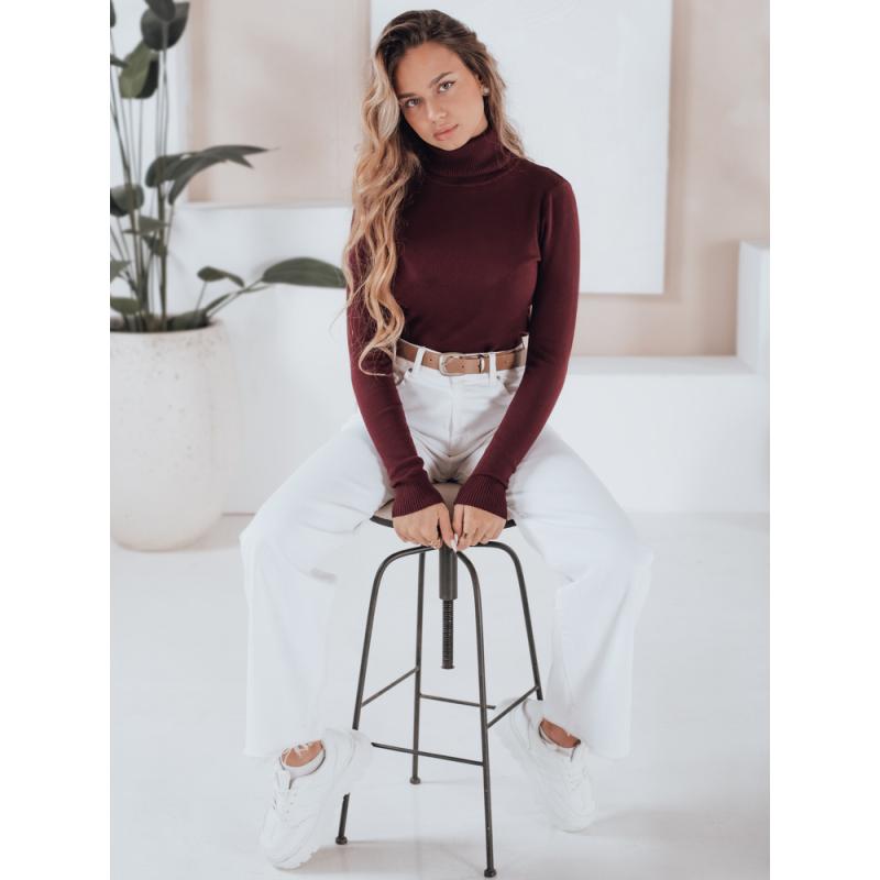Dámský svetr s rolákem VANORIA bordó