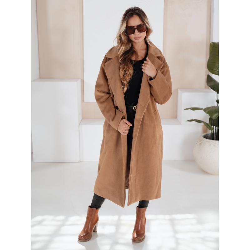 Férfi átmeneti kabát oversize barna