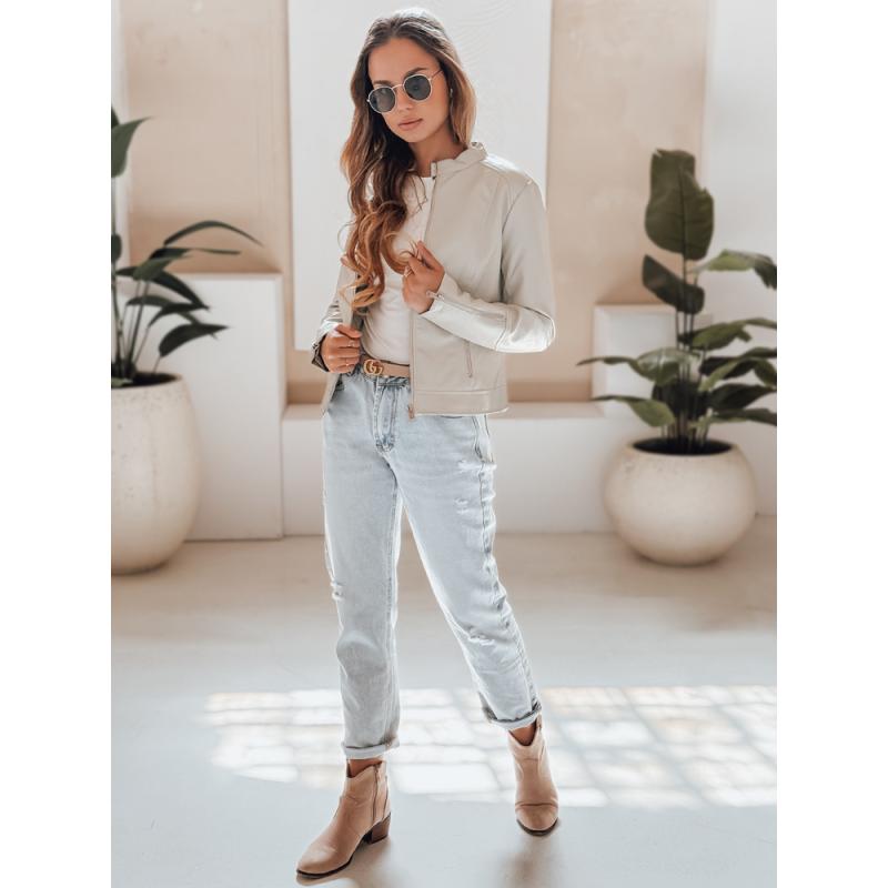 Dámská kožená bunda LOVEBIKER šedá