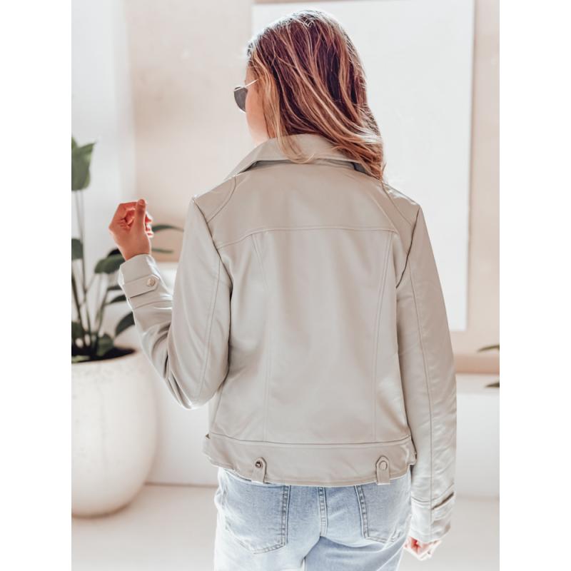 Dámská kožená bunda DARKGLORY ramoneska šedá