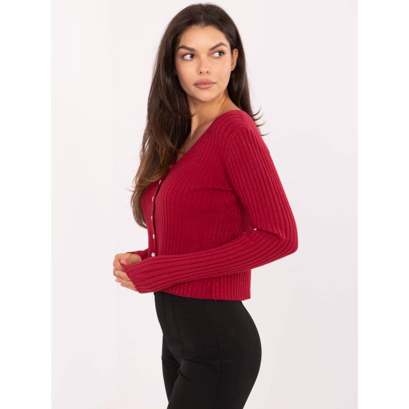 Bordó csíkos pulóver