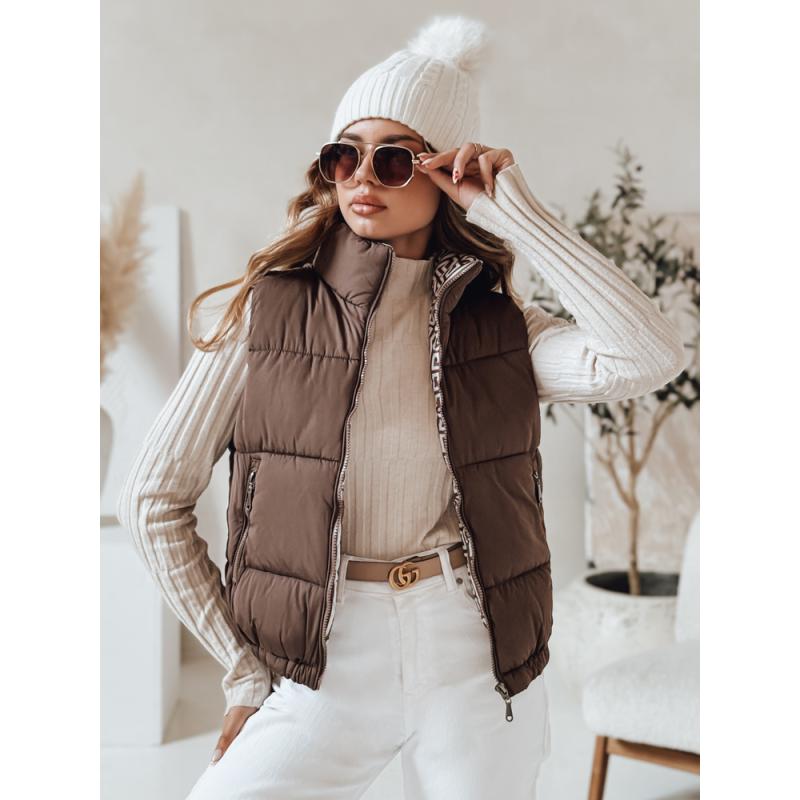 URBANELLE női steppelt mellény, világosbarna