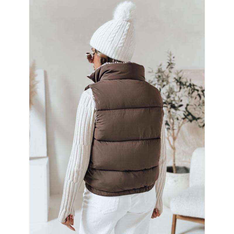 URBANELLE női steppelt mellény, világosbarna