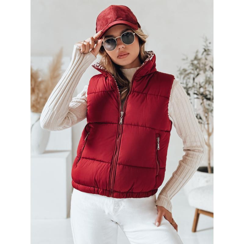 Női steppelt mellény URBANELLE bordó