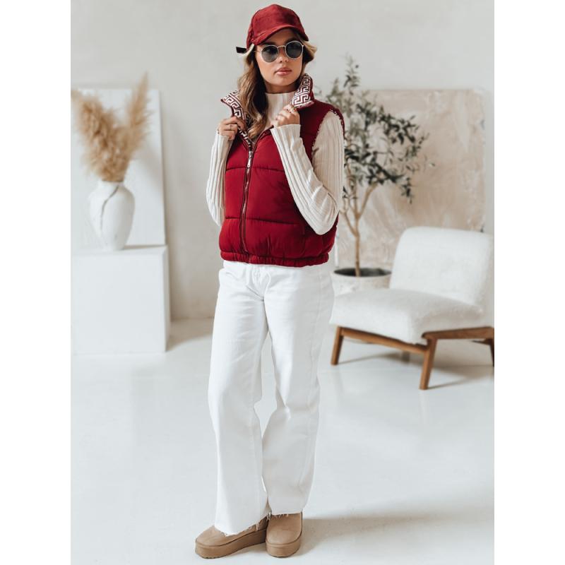 Női steppelt mellény URBANELLE bordó