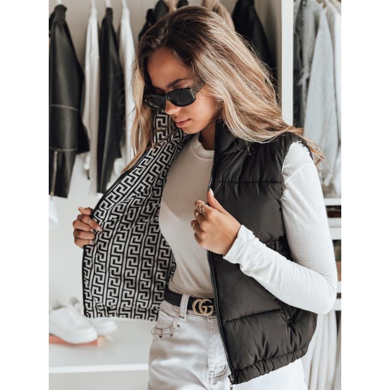 URBANELLE női steppelt mellény, fekete