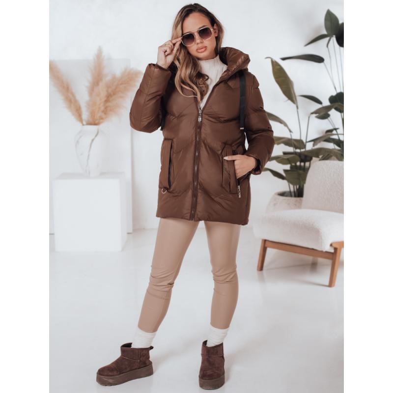 Dámská zimní bunda SALVONA hnědá prošívaná