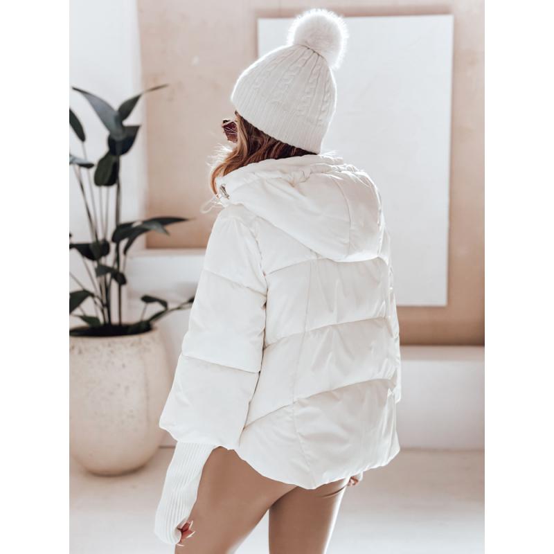 Női téli kabát MISSLAYER kapucnival, fehér
