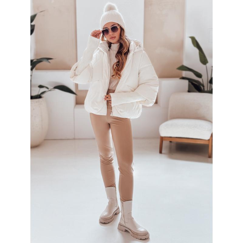 Női téli kabát MISSLAYER kapucnival, fehér