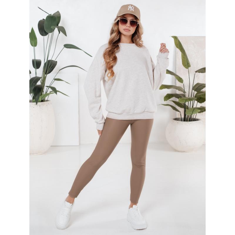 Női viaszos leggings, bézs
