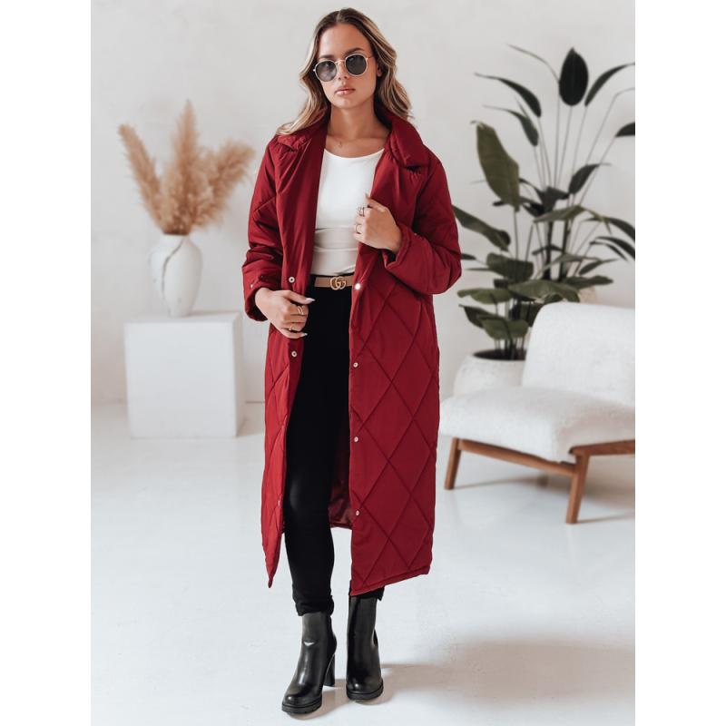 Dámska prešívaná zimná bunda WARMISSA v bordovej farbe
