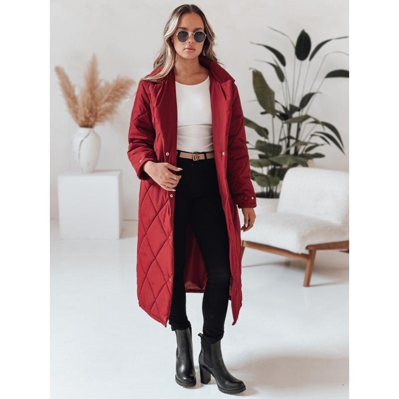 Dámska prešívaná zimná bunda WARMISSA v bordovej farbe