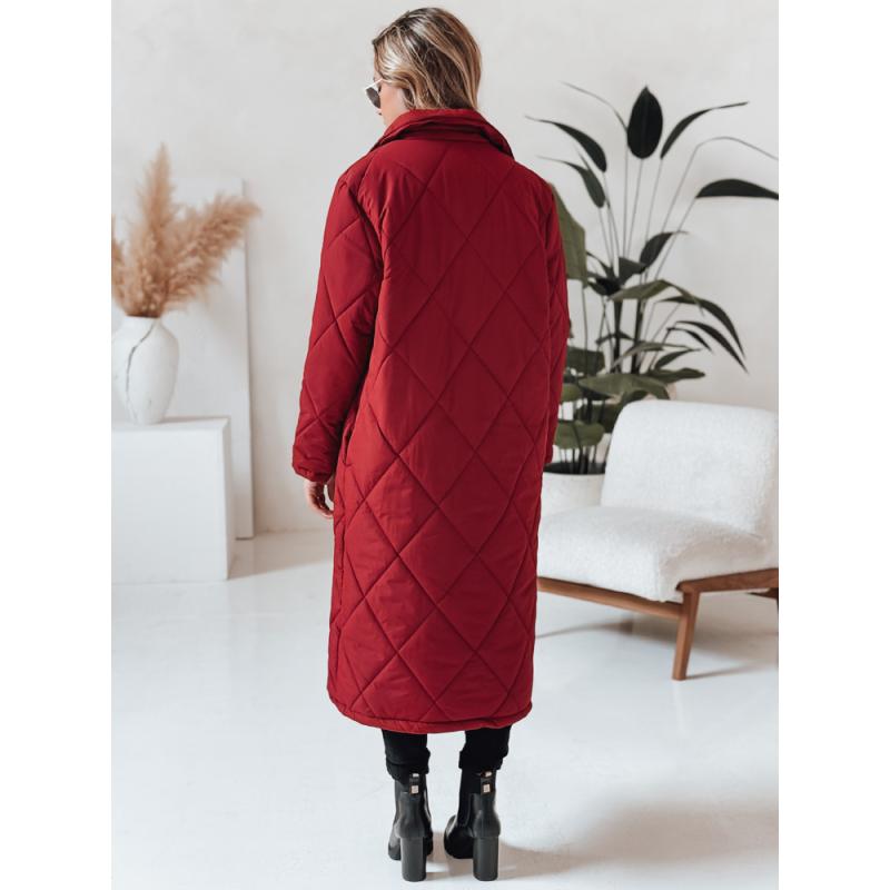 Dámska prešívaná zimná bunda WARMISSA v bordovej farbe