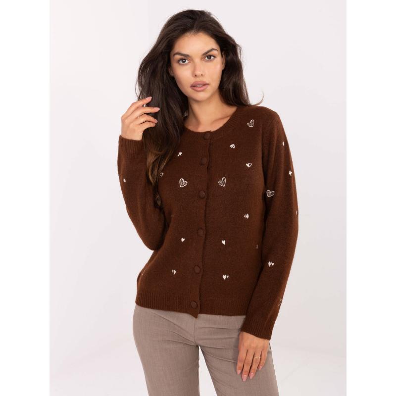 Barna kardigán gombokkal