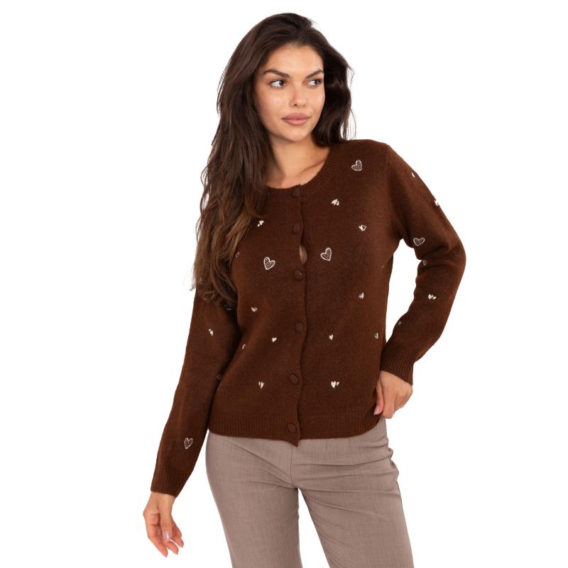 Barna kardigán gombokkal