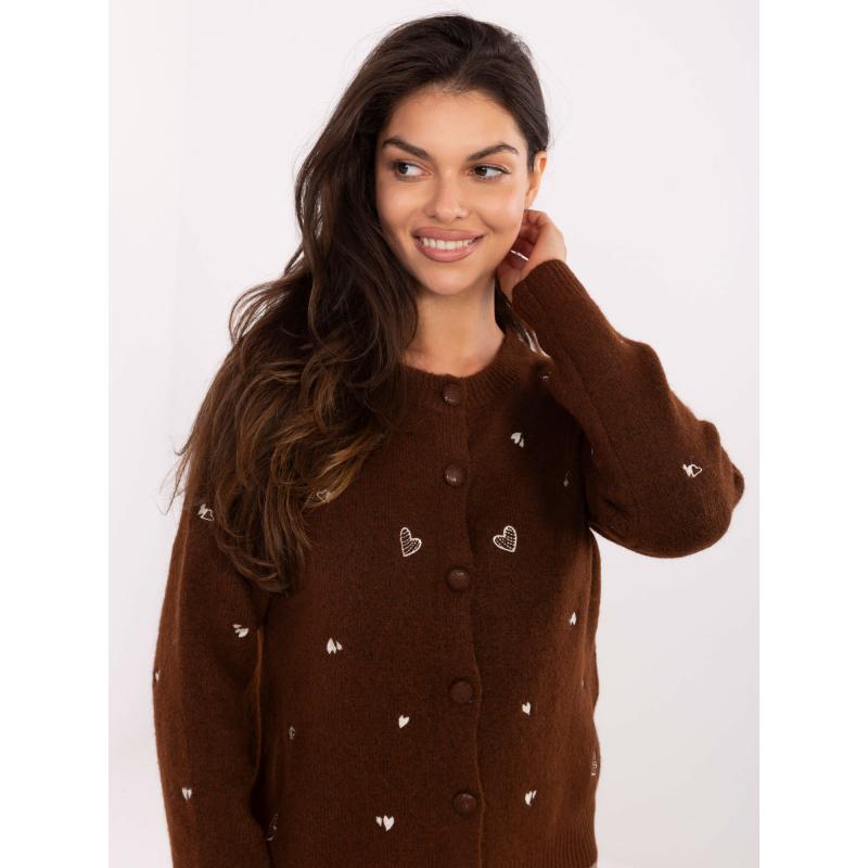 Barna kardigán gombokkal