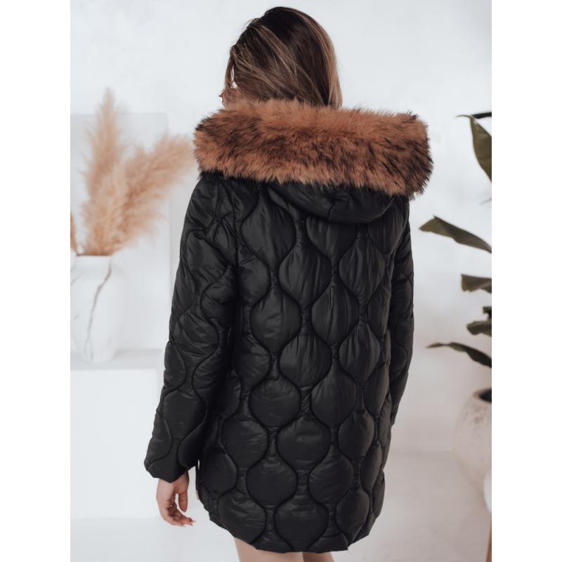 Dámska zimná bunda LUMORE s kapucňou, čierna
