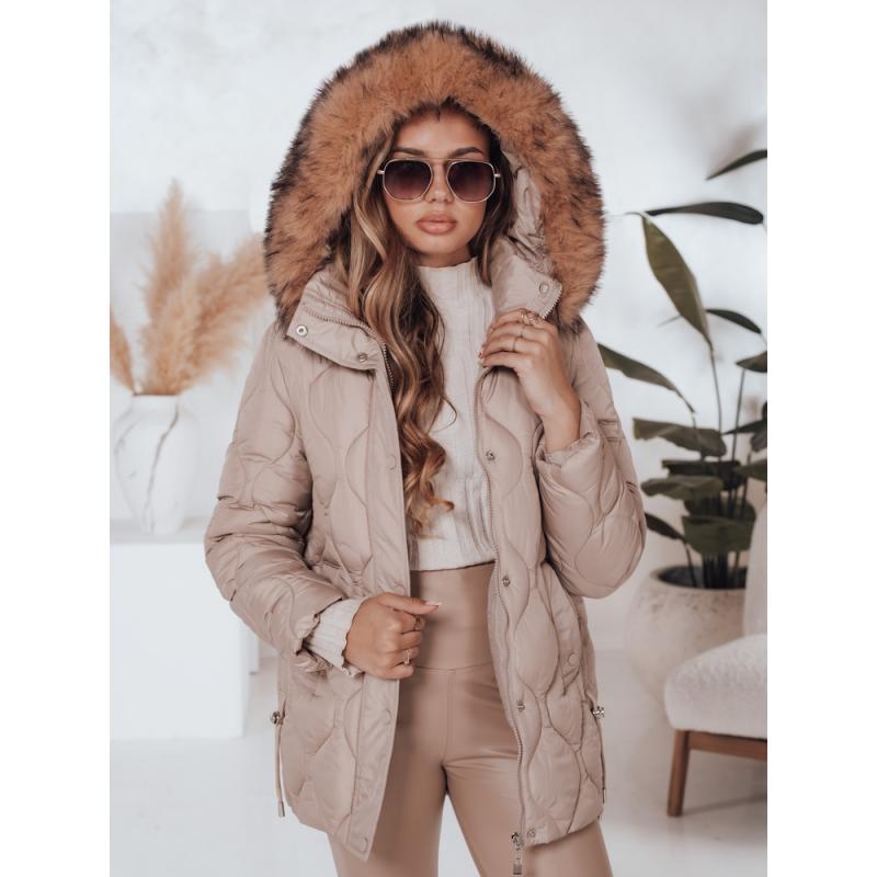 Dámska zimná bunda LUMORE s kapucňou, khaki
