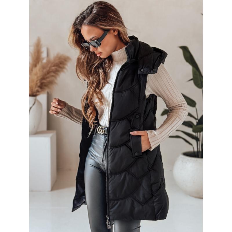 Dámska prešívaná vesta s izoláciou, čierna